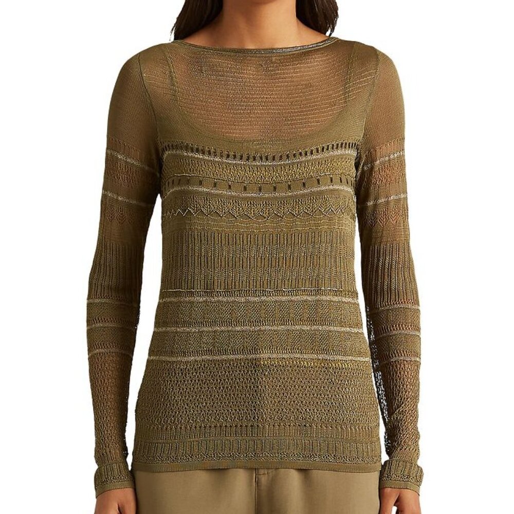NWT Lauren Ralph Lauren Women's Semi Sheer Lightweight Sweater Small S